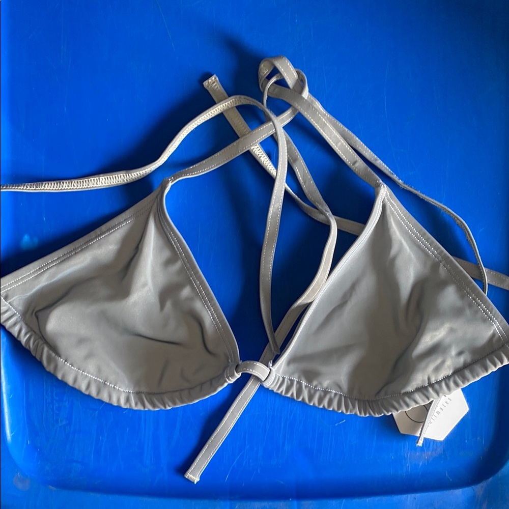 Gray Triangle Bikini Top